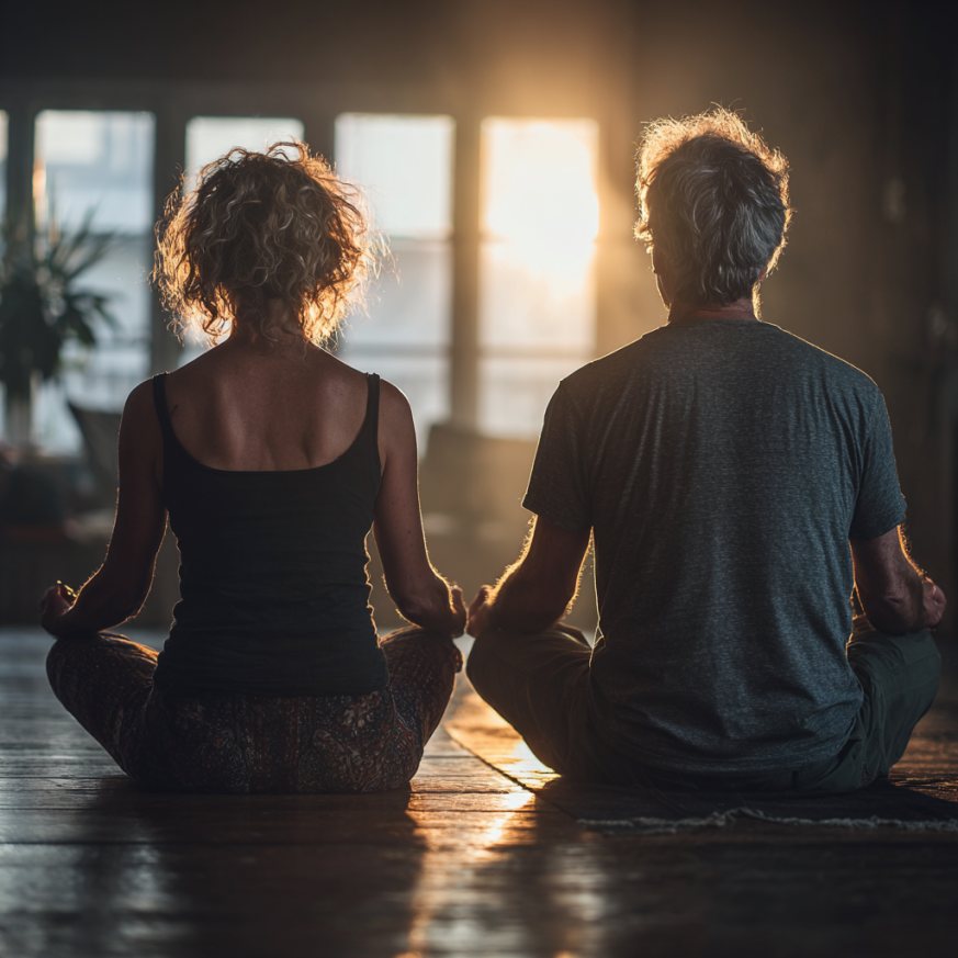 Seniori fericiți după sesiunile de wellness CalmAlignment